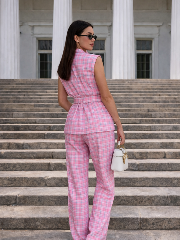 Emily  - Pink Checks Coord