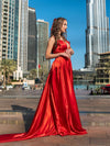 Red Satin Maxi Gown image 2