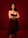 Velvet Twisted Top & High Low Flared Skirt Coord Set image 0