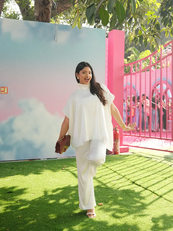 White Satin Co-ord Set