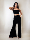 Black Velvet Bell Bottom Pants image 0