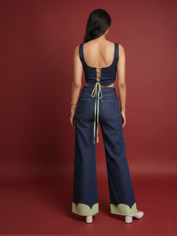 Denim & Checks Reversible coord set