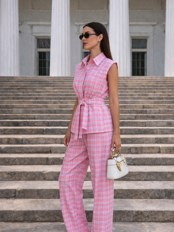 Emily  - Pink Checks Coord