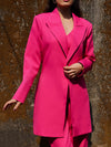 3 Piece Hot Pink Semi Formal Blazer with Crop Top and Trousers image 8