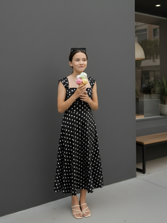 Polka Fit & Flare Dress