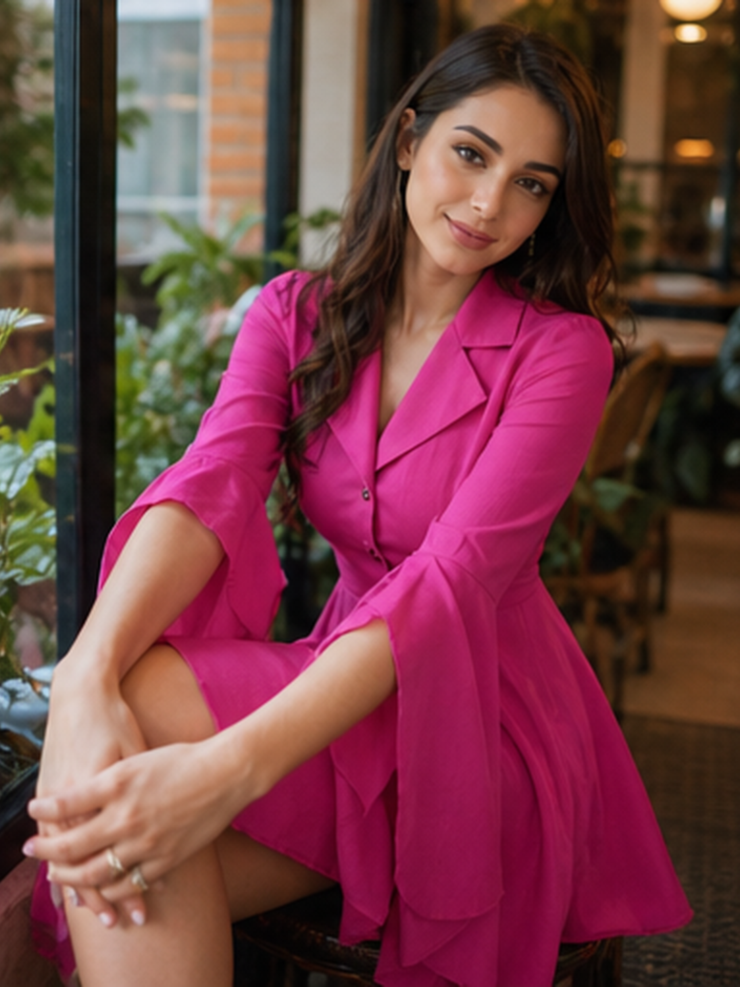 Pink Flared Frock Dress