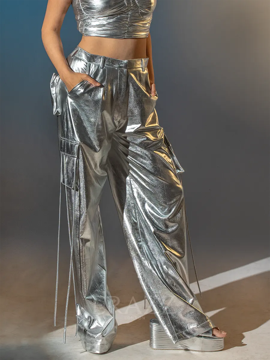 Silver Metallic Co-ord Set image 5