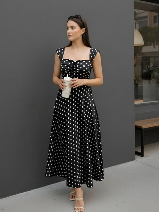 Polka Fit & Flare Midi Dress