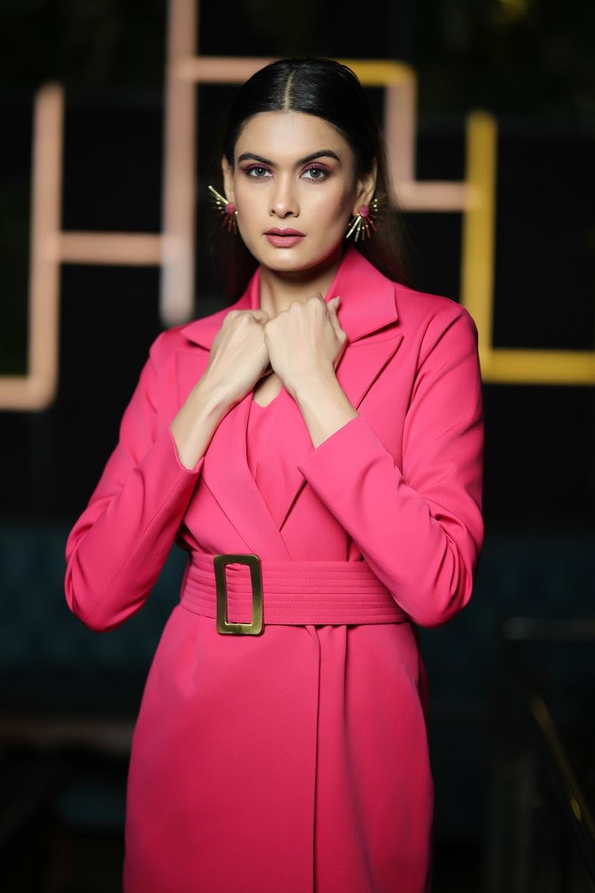 Hot Pink Statement Mini Blazer Dress image 4