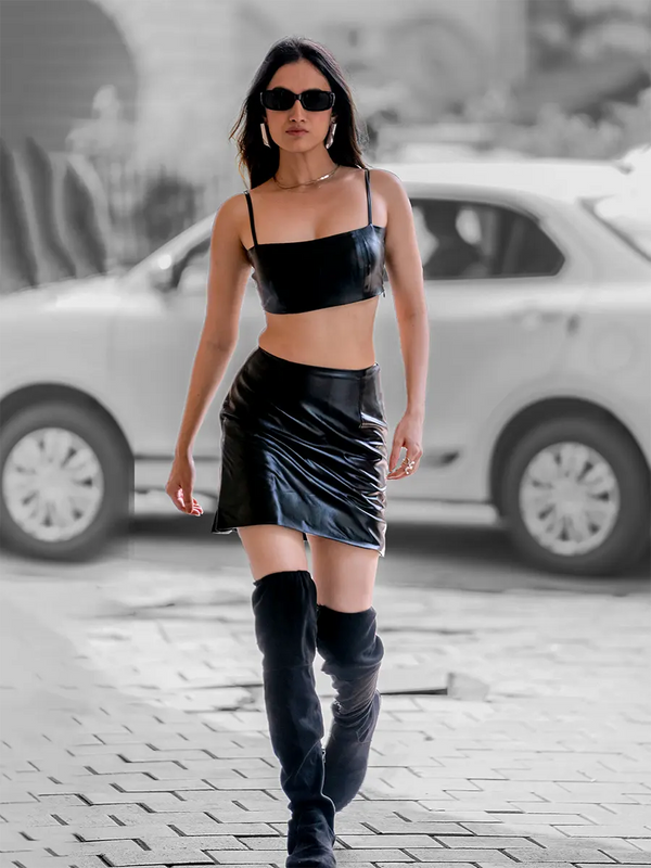 Black Metallic Co-ord Set