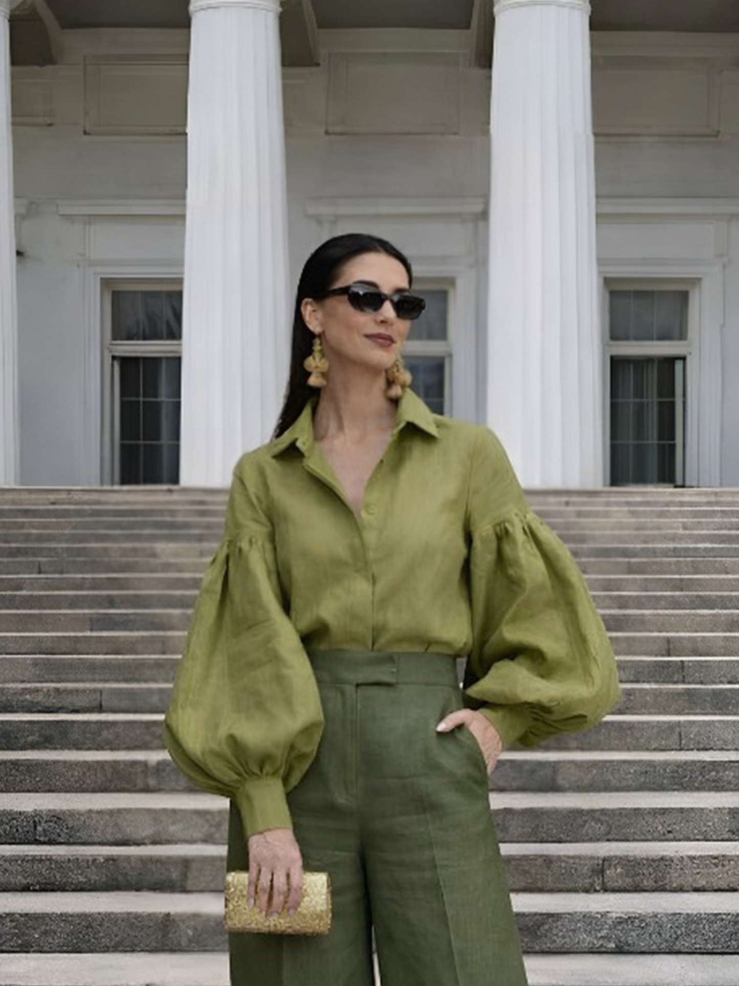 Summer linen Shirt - Olive