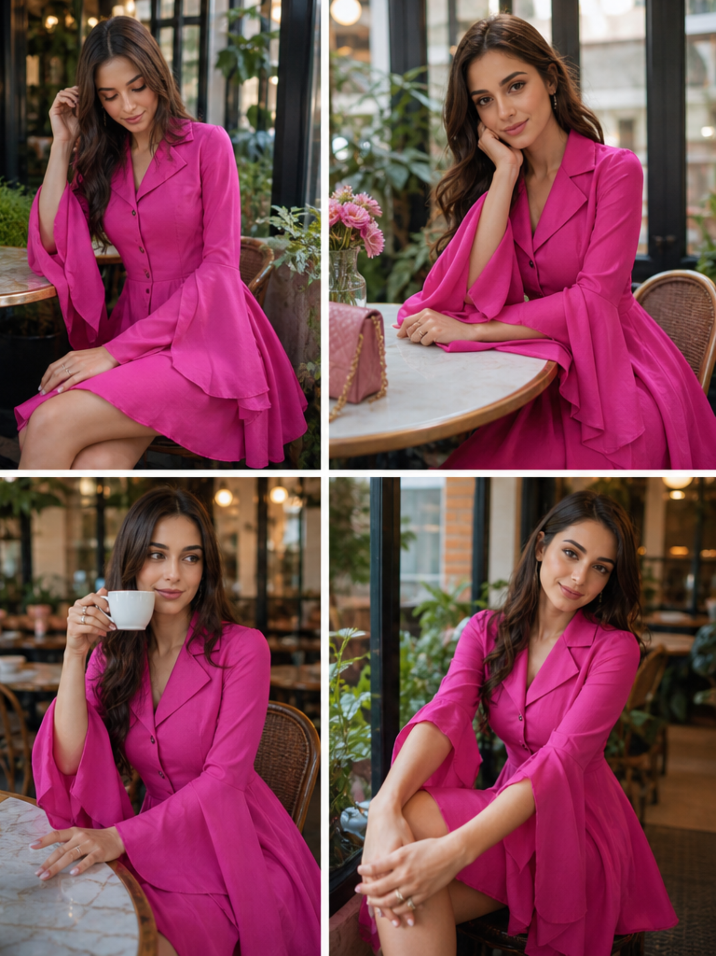 Pink Flared Frock Dress
