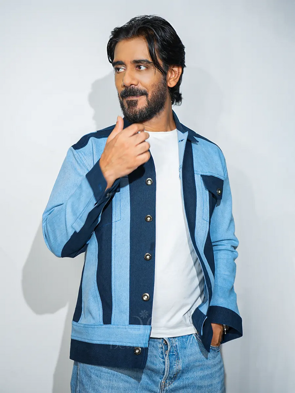 Classic Blue Dual Color Denim Jacket