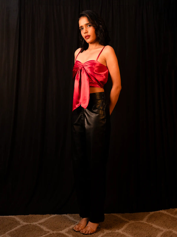 Leather Straight Fit Trouser