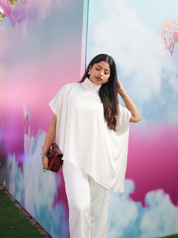 White Satin Co-ord Set