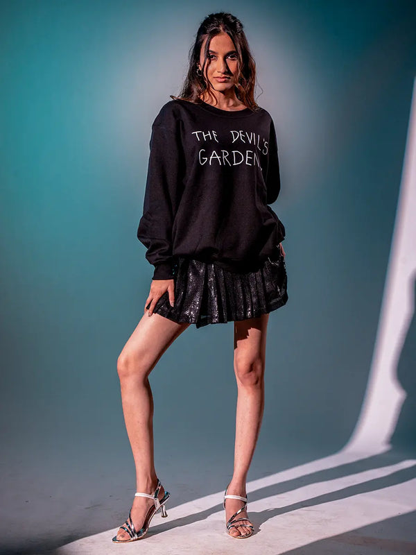 Black Pleated Mini Skirt