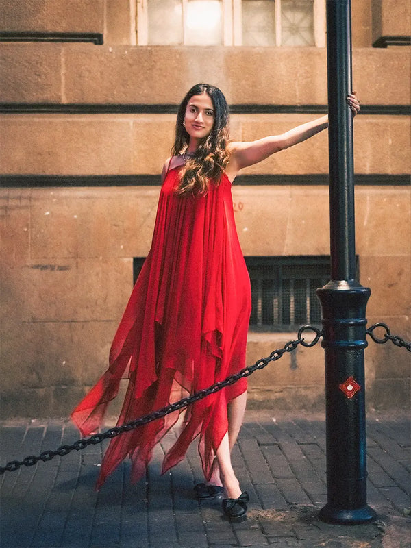Red Handkerchief Dress