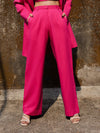 3 Piece Hot Pink Semi Formal Blazer with Crop Top and Trousers image 5