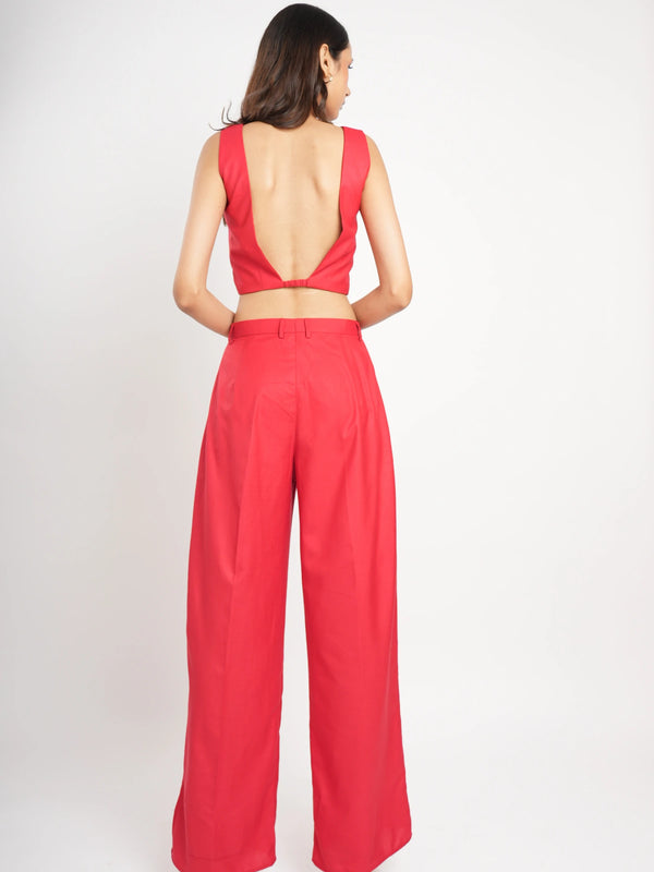 Pleated Trousers with Waistcoat Coord Set