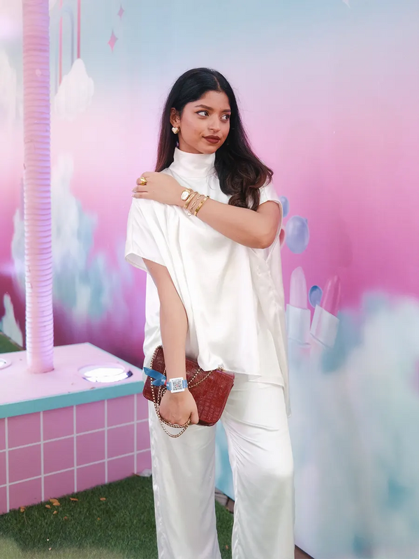 White Satin Co-ord Set