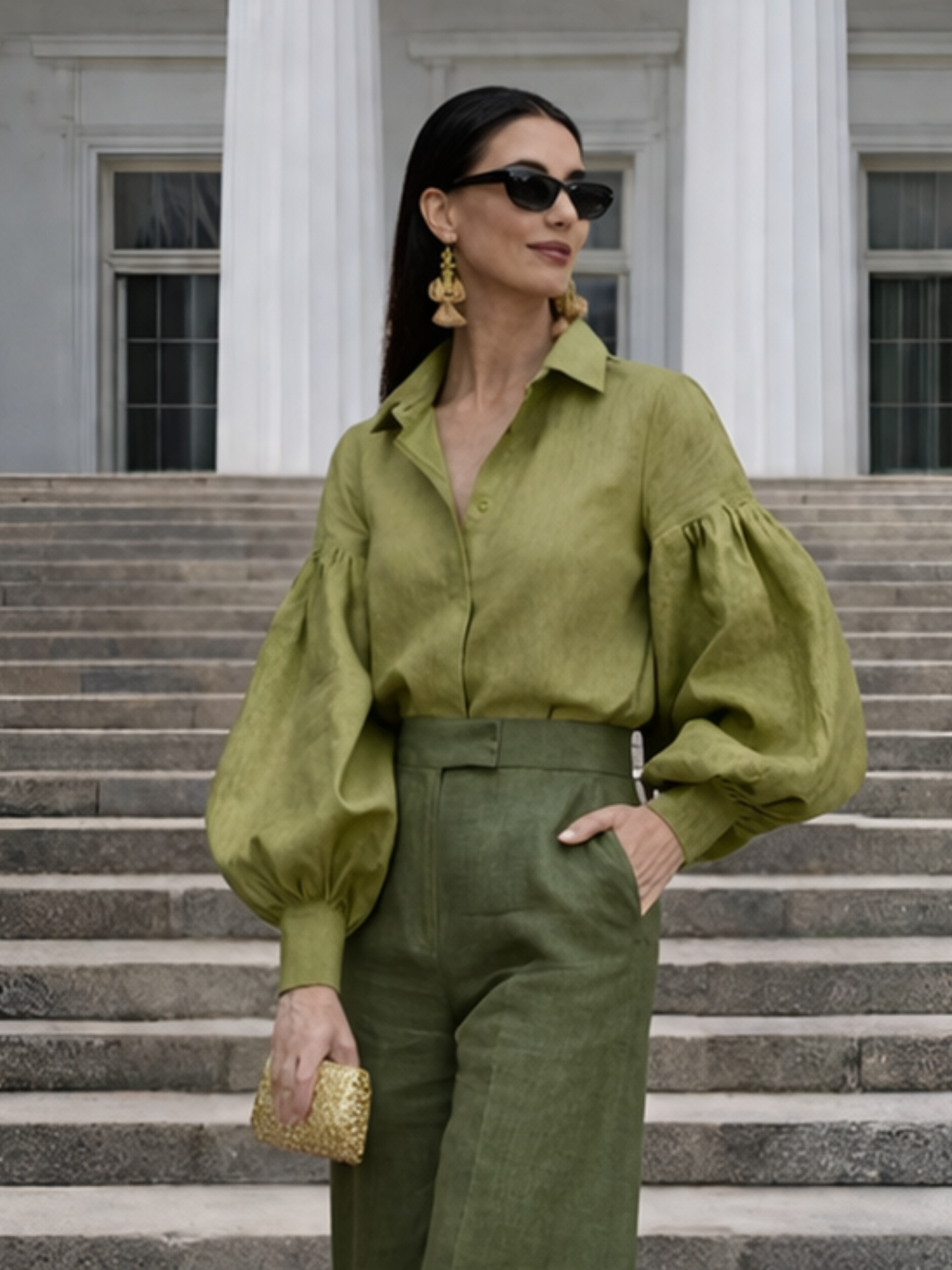 Summer linen Shirt - Olive