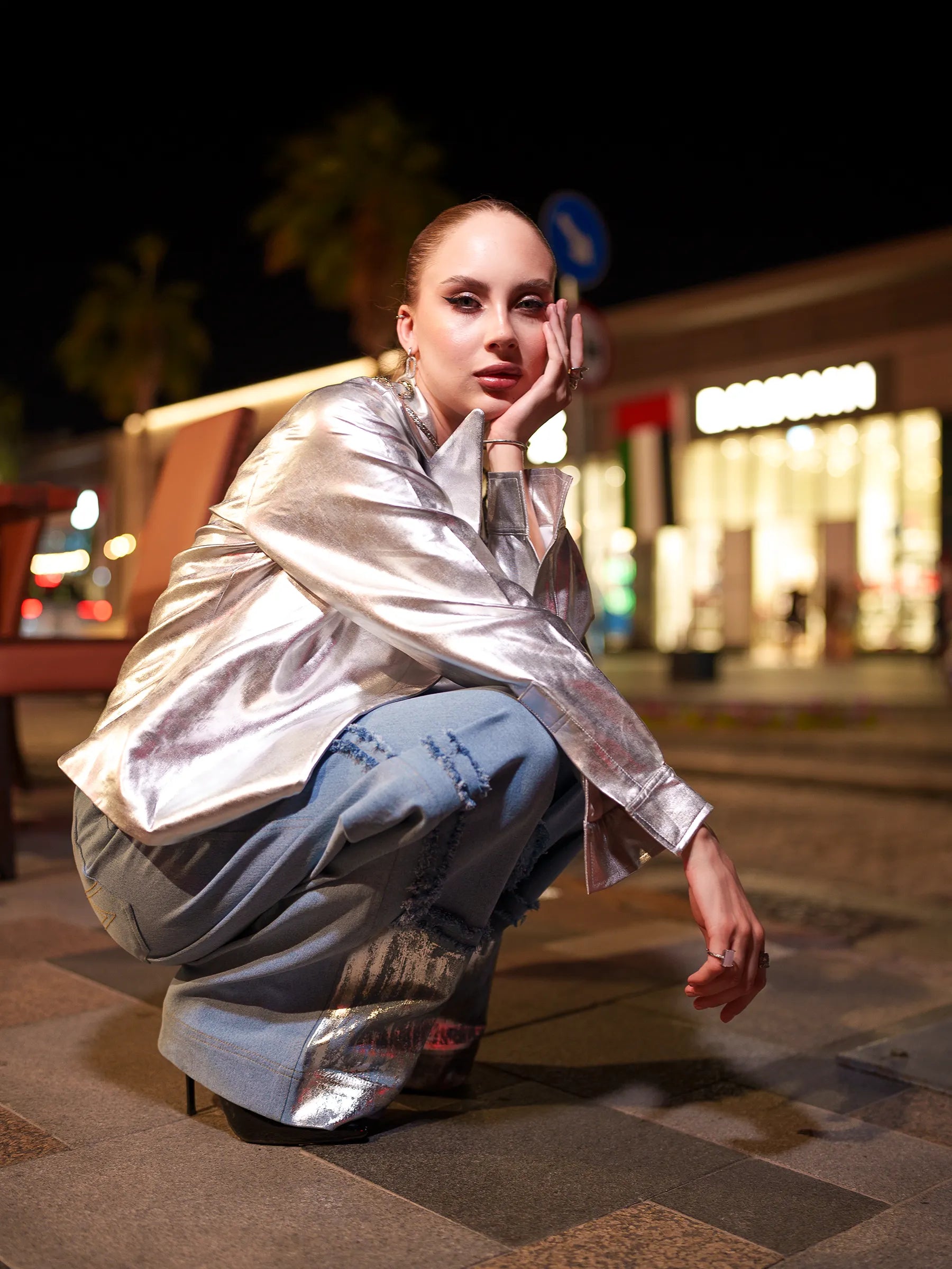 Silver Metallic Short Jacket image 6