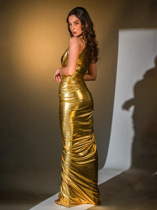 Golden Metallic Gown