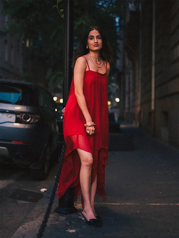 Red Handkerchief Dress