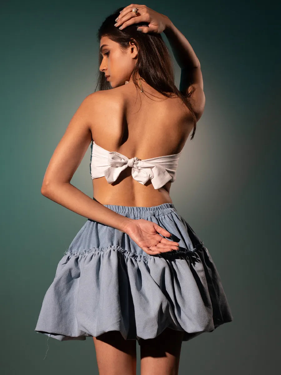 Denim Bubble Skirt image 2