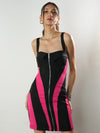Statement Bodycon Mini Dress with Bold Style Lines image 0