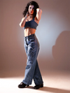 Flower Rugged Denim & Crop Top Coord Set image 0