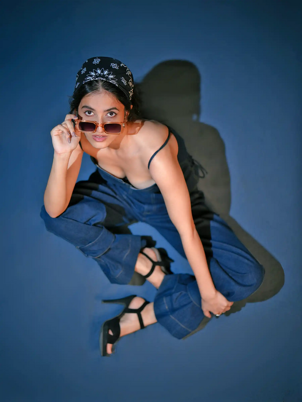 Denim Corset & Wide Leg Trousers Coord Set