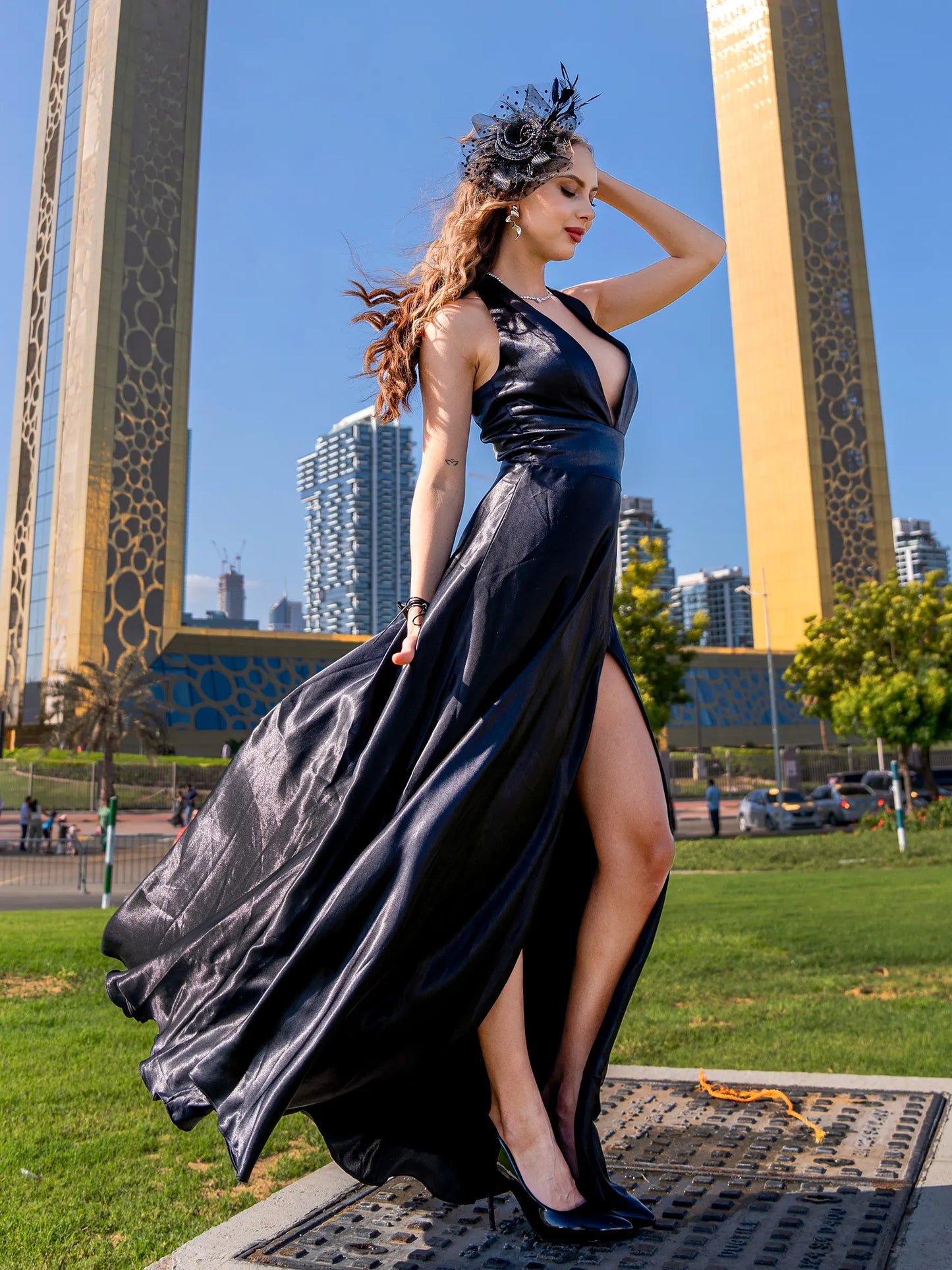 Black Halter Neck Dress image 3