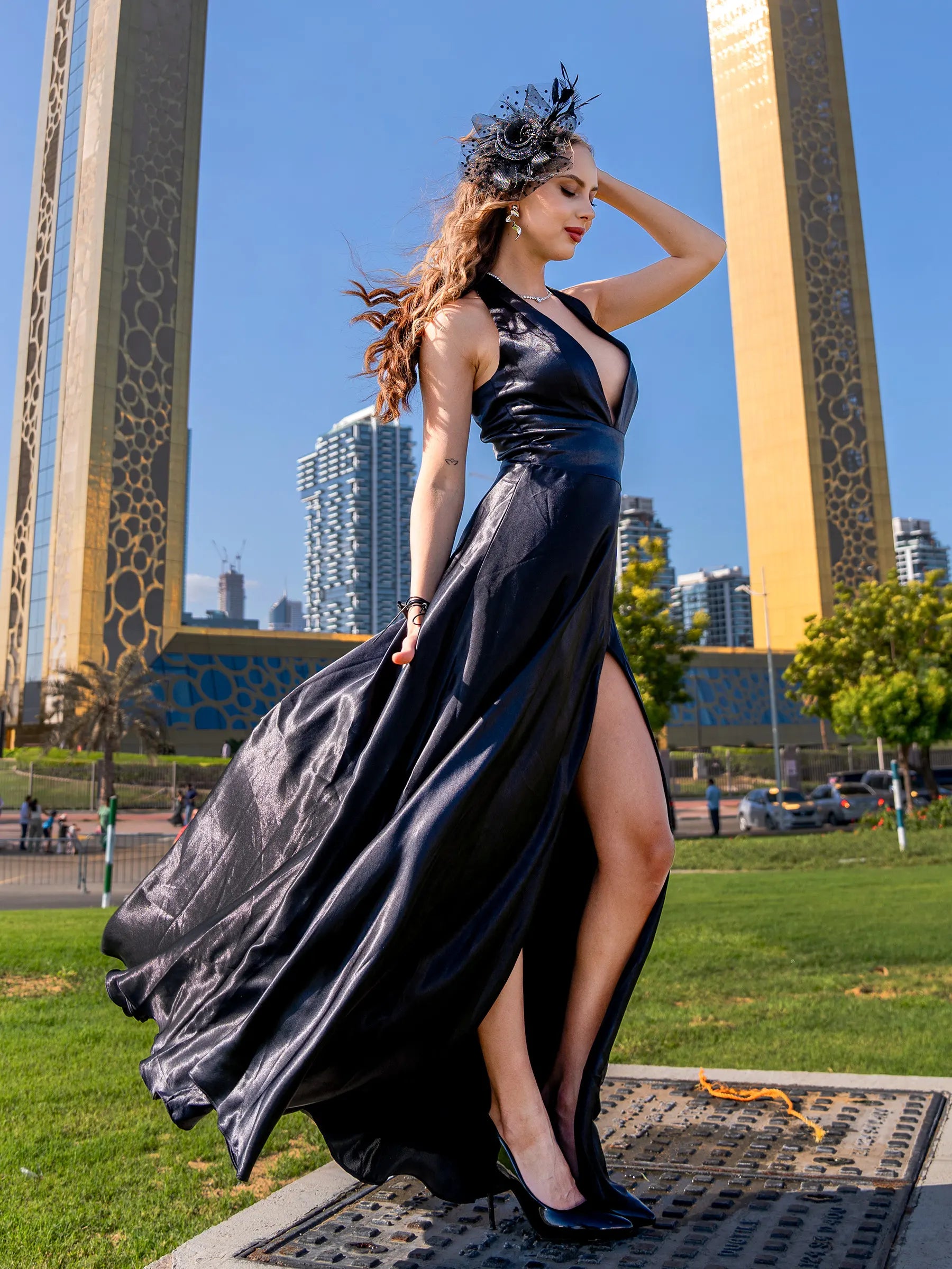 Black Halter Neck Dress image 3