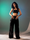 Black Sequin Crop & Pants Set image 0