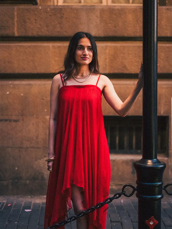 Red Handkerchief Dress