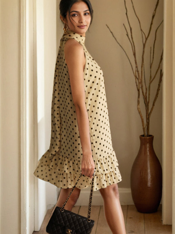 Polka Halter Neck Dress