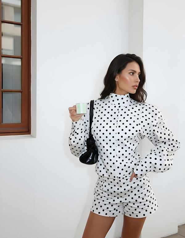 Polka Shirt with Shorts