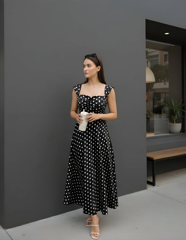 Polka Fit & Flare Midi Dress