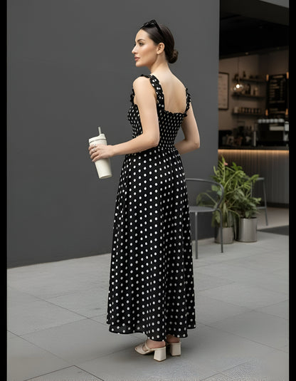 Polka Fit & Flare Midi Dress