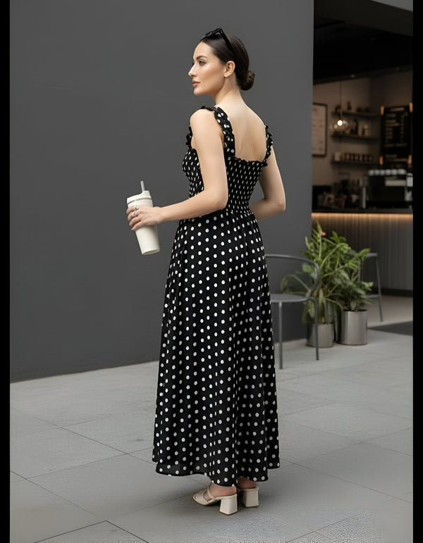 Polka Fit & Flare Midi Dress